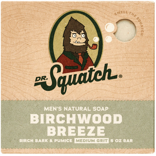 Birchwood Breeze Natural Bar Soap for Men Medium Grit Body Soap Gifts for Men, 5 Oz