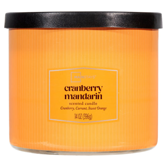 3-Wick Textured Wrapped Cranberry Mandarin Scented Candle, 14 Oz