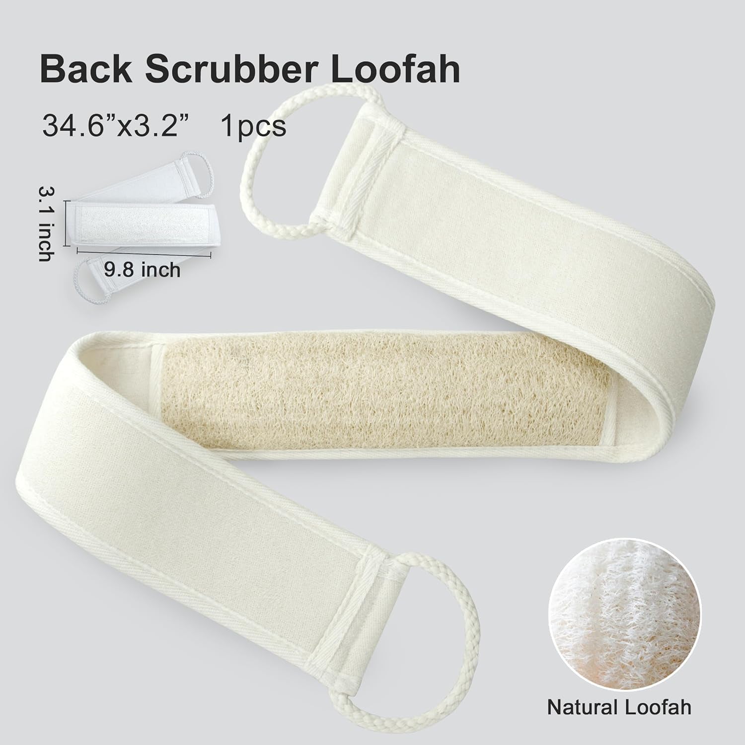 Premium Natural Loofah Exfoliating Scrubber Combo Set, 1 Pack Back Scrubber Loofah - 2 Pack Loofah Pad - 5 Pack Facial Loofah - Loofah Set (Gift Box-Packed), Bathe Loofah,Gift for Women