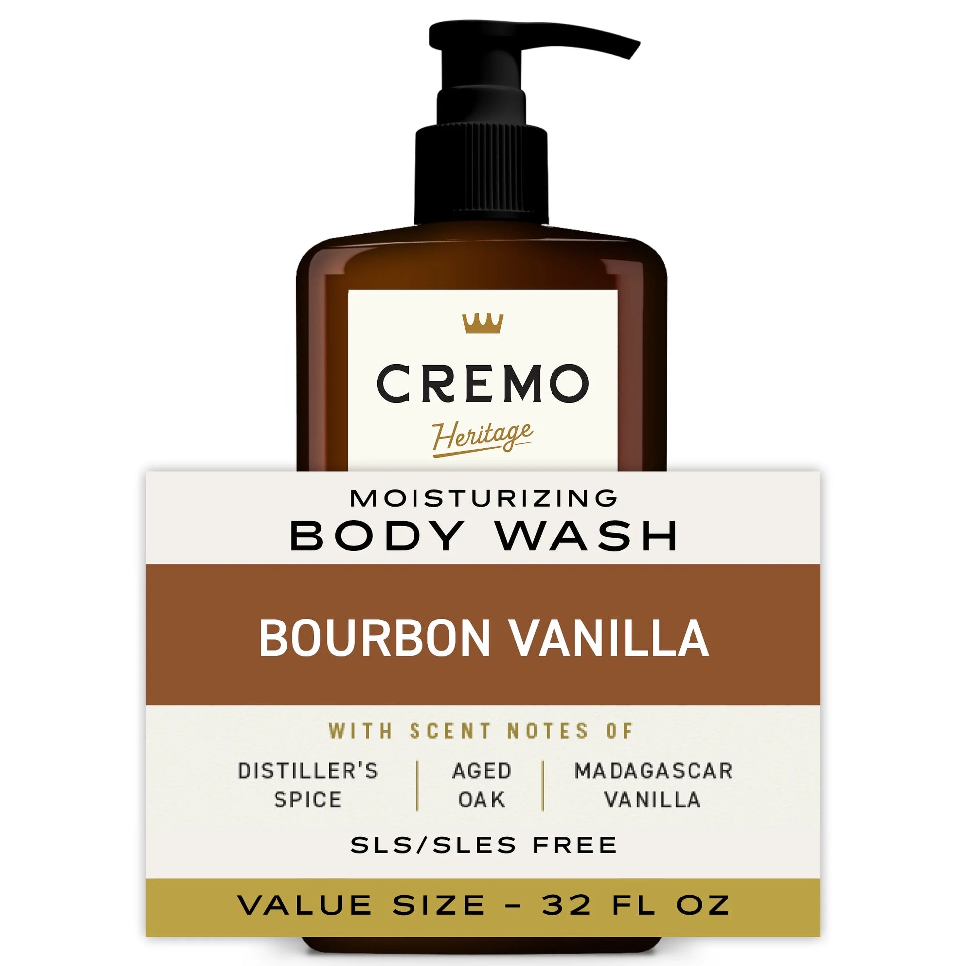 Mens Body Wash, Bourbon Vanilla Scent, 32 Fl Oz