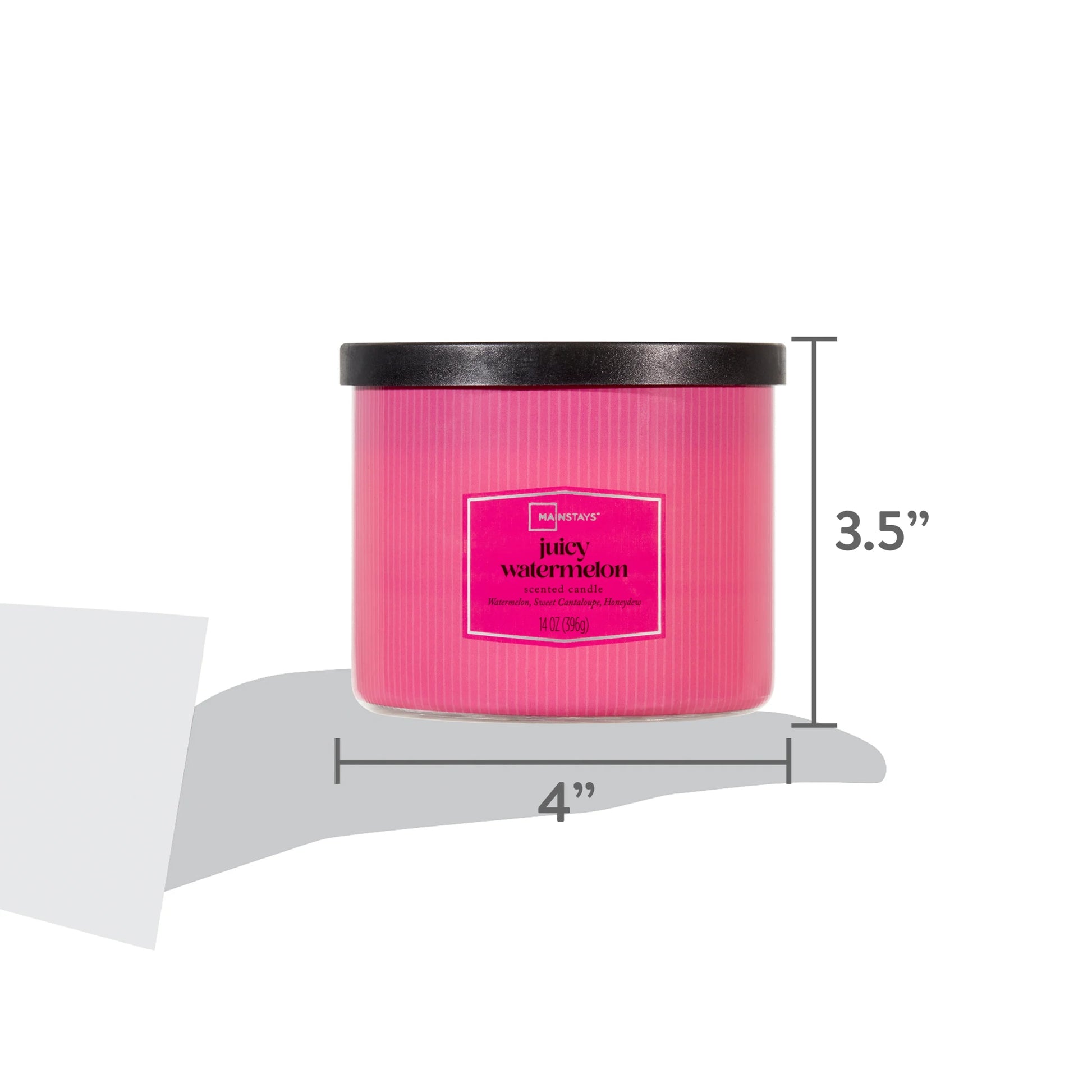 3-Wick Textured Wrapped Juicy Watermelon Scented Candle, 14 Oz