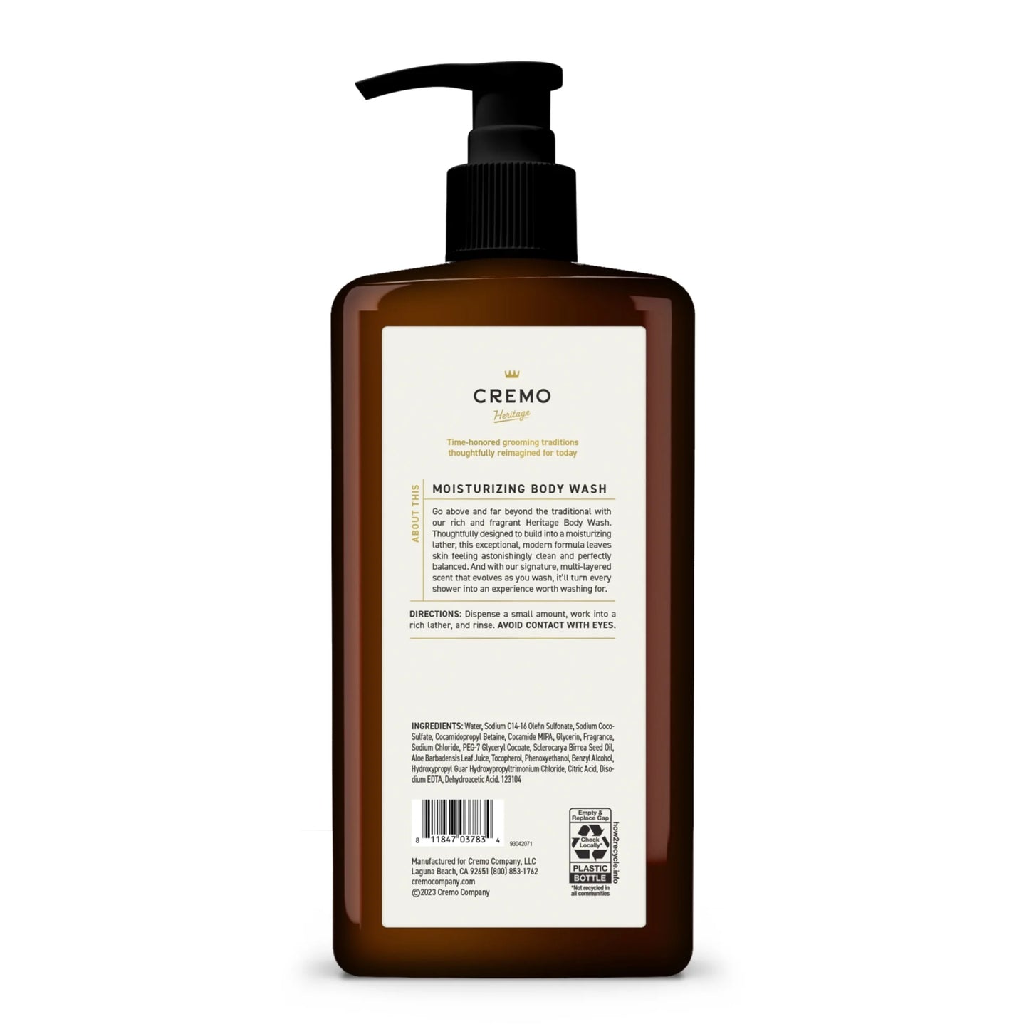 Mens Body Wash, Bourbon Vanilla Scent, 32 Fl Oz