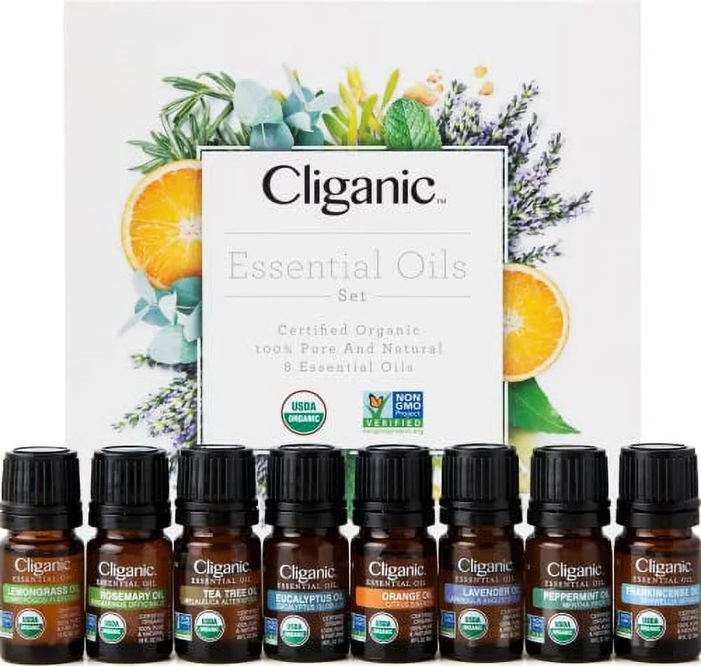 Organic Aromatherapy Set - Top 8 Essential Oils - 8X0.17Oz