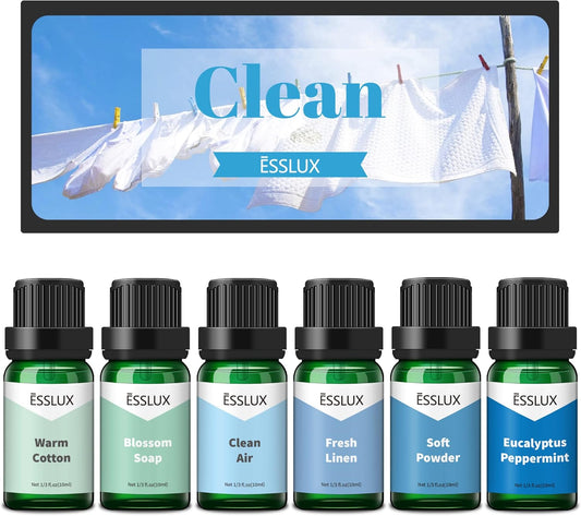 Clean Fragrance Oil,  Essential Scented Oils for Diffuser for Home, Premium Soap Candle Making Scents, Aromatherapy Oils Collection for Laundry, Humidifiers, Fresh Scents for Spring Summer