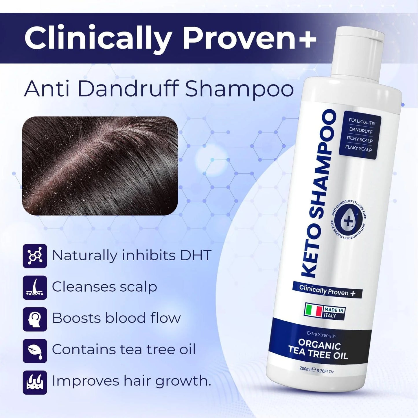 Anti Dandruff Shampoo Sulfate Free Medicated anti Fungal Shampoo with Tea Tree