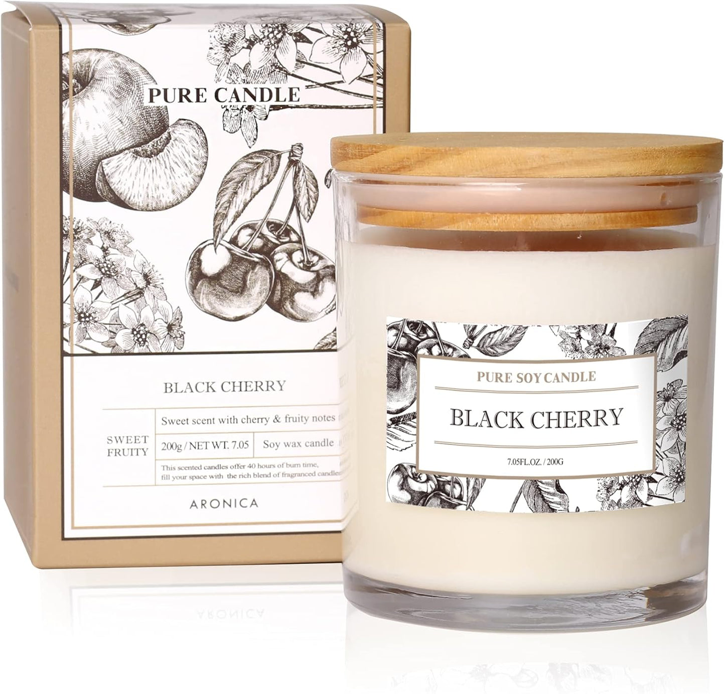 Kitchen Candle Black Cherry Merlot, Soy Candles with Messages, Fall Candles Bestfriend Gift, House Wax, Scent Candles for Home, Energizing Candle Fruity for Woman