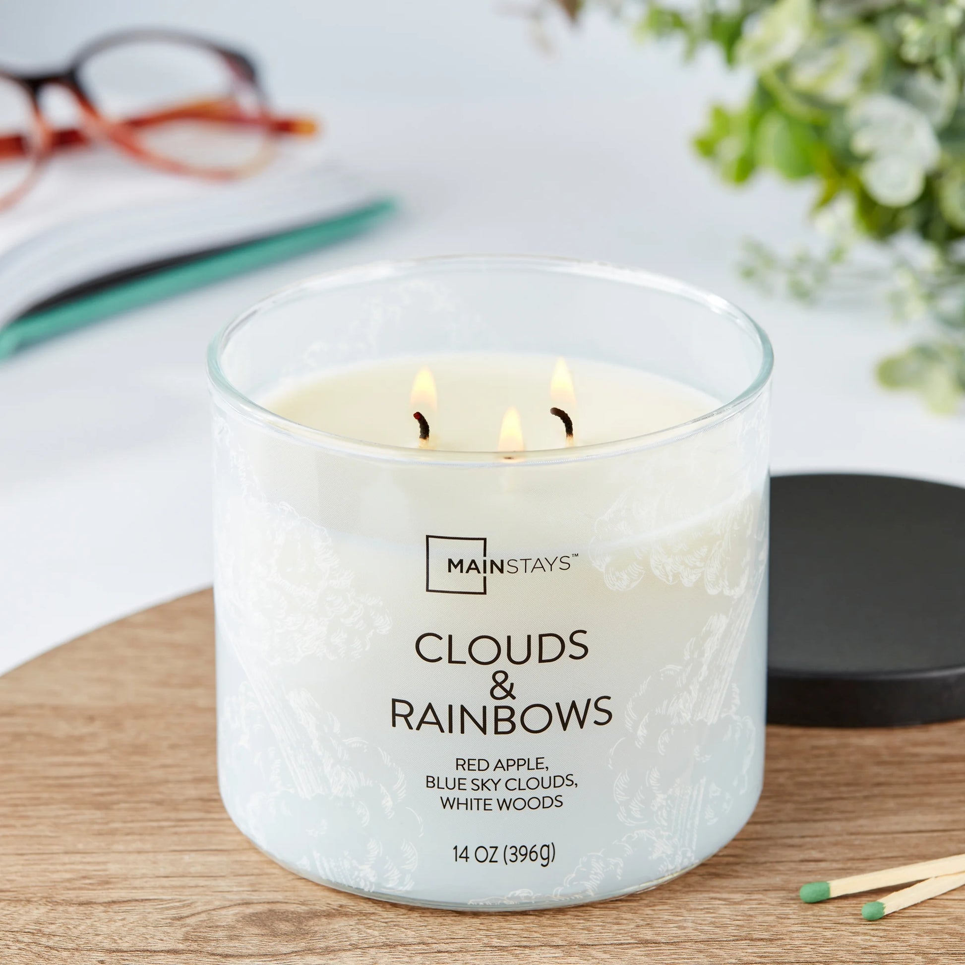 3-Wick Wrapped Clouds & Rainbows Scented Candle, 14 Oz