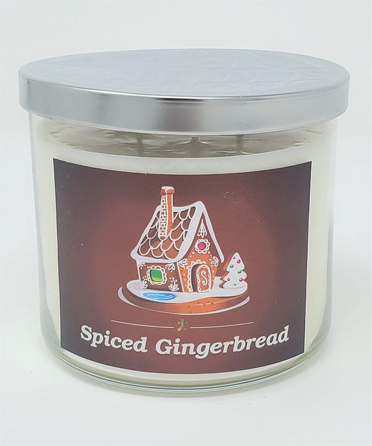 Spiced Gingerbread Candle ~ Gingerbread Scented Soy Candle ~ Available in Glass 3 Wick Jar & Mason Jar ~ All Natural Premium Soy Candle (Large 3 Wick)