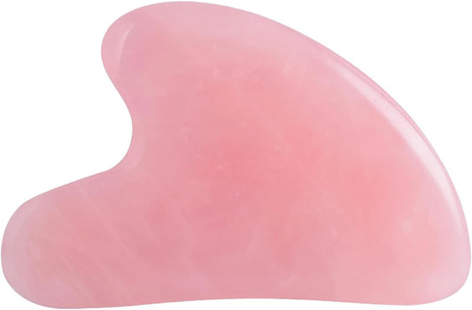 Gua Sha Jade Stone Gua Sha Massage Tool, Guasha Tool for Face and Body Skin Massage. Tools for SPA Acupuncture, Pink Stone for Body Face Neck and Eye, Skin Care Gift for Woman (Pink)