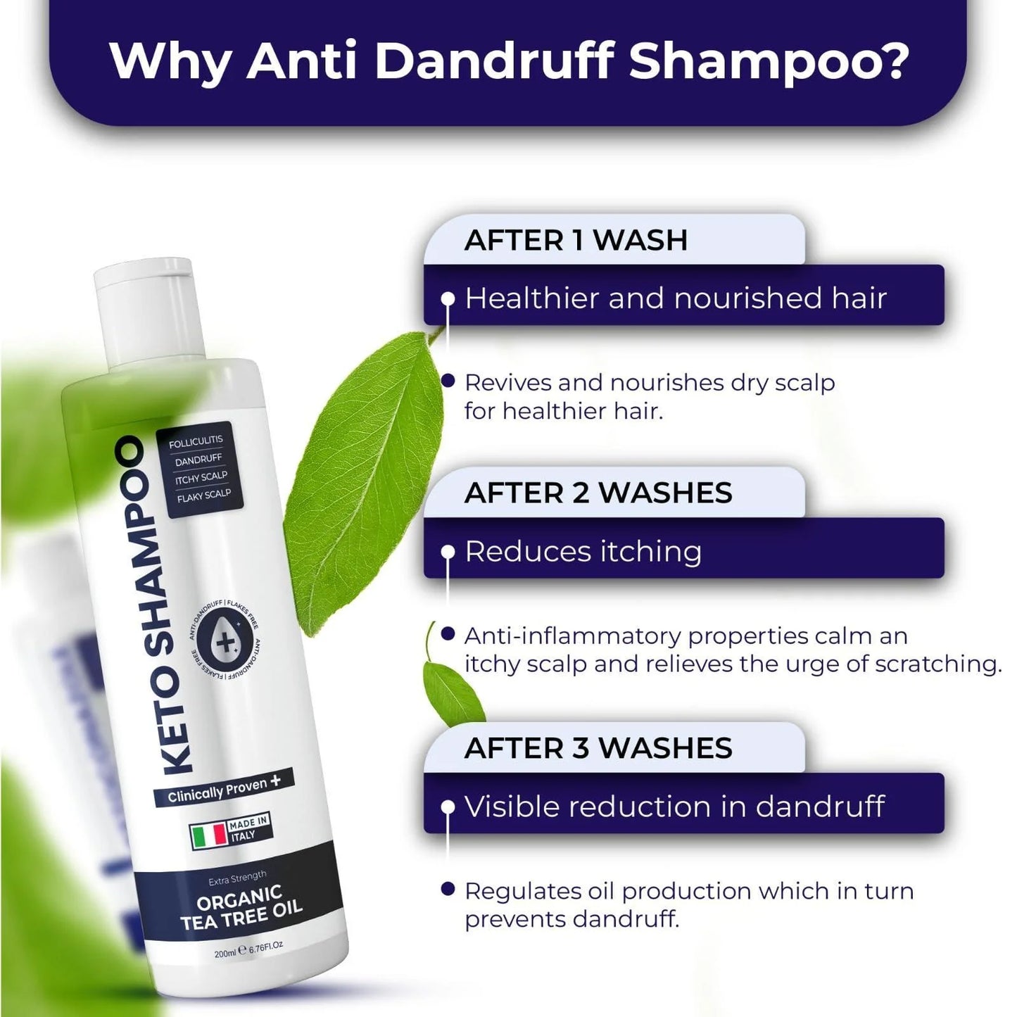 Anti Dandruff Shampoo Sulfate Free Medicated anti Fungal Shampoo with Tea Tree